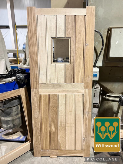 Solid Oak Mortice and Tenon Stable Door with Glazed Panel Butt Bead